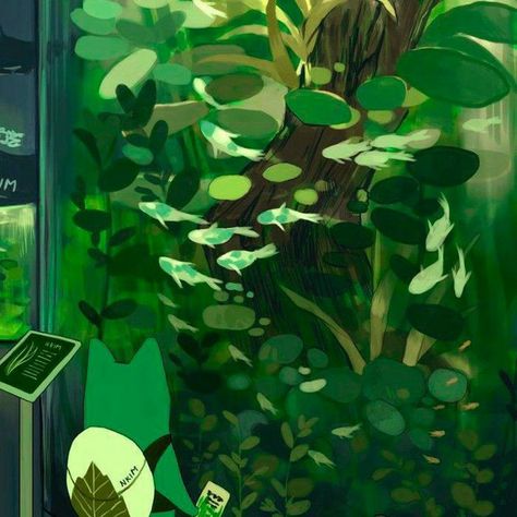 Green Lofi Aesthetic Icon, Green Anime Widget Aesthetic, Green Animated Aesthetic, Soft Green Anime Aesthetic, Sage Green Anime Aesthetic, Green Anime Widget, Anime Plants Aesthetic, Dark Green Anime Aesthetic, Anime Green Aesthetic