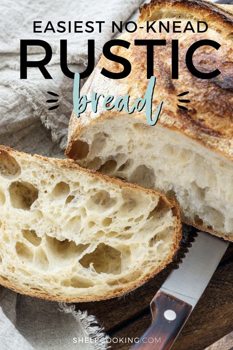 1-3 Easy Rustic Bread, Rustic Bread Recipe, Yummy Bread, Artisan Bread Recipes, Bread Pan, Rustic Bread, Pantry Shelving, Shelving Ideas, Easy Bread Recipes