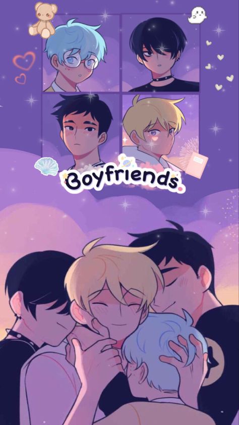 Soulmate For Two Webtoon, Boyfriends Fanart Webtoon, Boyfriends Wallpapers, Femboy Wallpaper Mobile, Boyfriends Webtoon Wallpaper, The Boyfriends Webtoon, Boyfriends Fanart, Boyfriend Comic, Girlfriends Webtoon