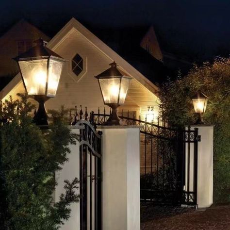 Outdoor Pillar Lights, Gate Lights, Driveway Lighting, Coastal Lighting, Big Lamp, Pillar Lights, Bollard Lighting, Fence Gate, Traditional Lighting