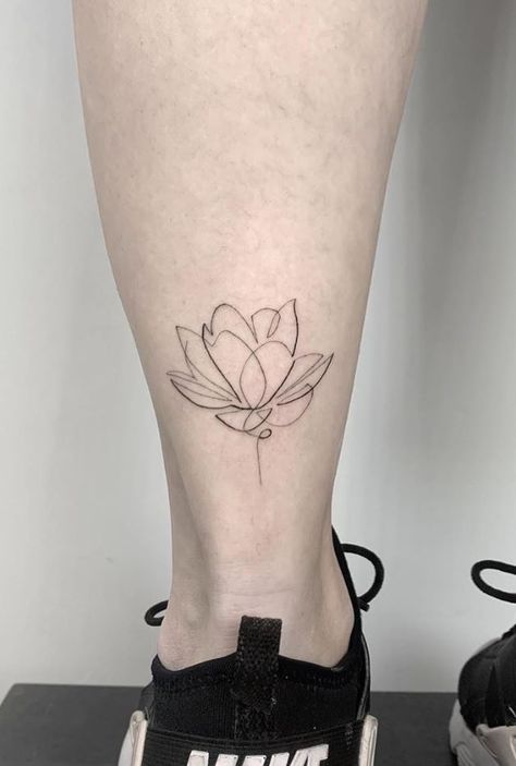 One Line Lotus Tattoo, Abstract Lotus Tattoo, Lotus Line Tattoo, Minimalist Lotus Tattoo, Freedom Tattoo Ideas For Women, Fine Line Lotus Tattoo, Lotus Tattoo Men, Simple Lotus Tattoo, Freedom Tattoo