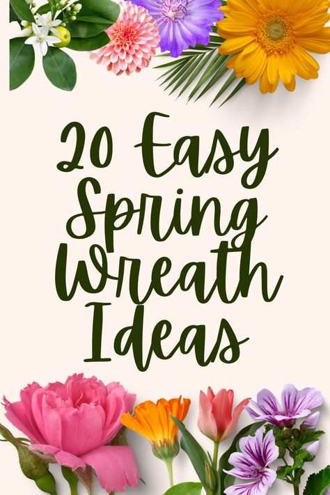 Do you love making wreaths for your home? I have compiled a list of a few easy Spring Wreath Ideas from my list of DIY & Crafts to help you out. Spring is just around the corner. Diy Spring Wreath For Front Door Easy, Easy Spring Wreaths To Make, Spring Door Wreaths Ideas, Spring/summer Wreath Ideas, Spring Diy Wreath Front Doors, Diy Spring Wreaths For Front Door, How To Make A Spring Wreath, Front Door Spring Wreaths, Diy Spring Wreath Ideas