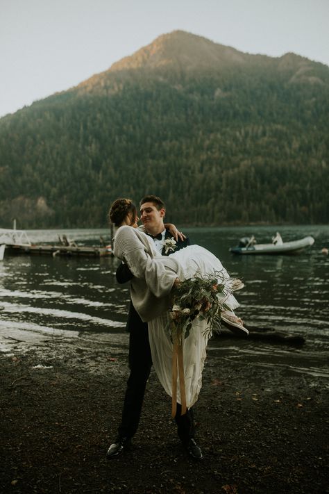 Hike Photography, Intimate Elopement Ideas, Lake Crescent, Fun Wedding Pictures, Olympic National Park Washington, Intimate Wedding Reception, Intimate Wedding Venues, Breathtaking Photography, Intimate Wedding Ceremony