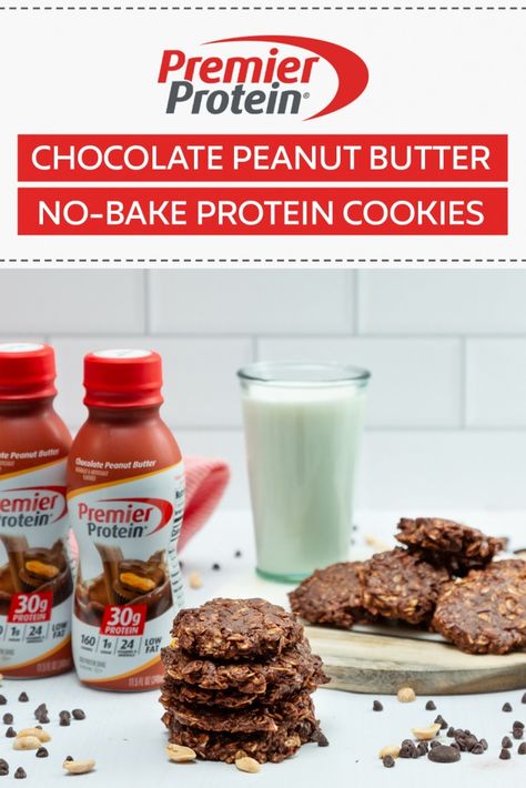 Chocolate Peanut Butter No-Bake Cookies with Premier Protein® : ObesityHelp Bypass Surgery Recipes, Bariatric Treats, Protein Drink Recipes, Recipes Protein, Bariatric Friendly Recipes, Cookies Healthy, Peanut Butter No Bake, Premier Protein, Ww Desserts