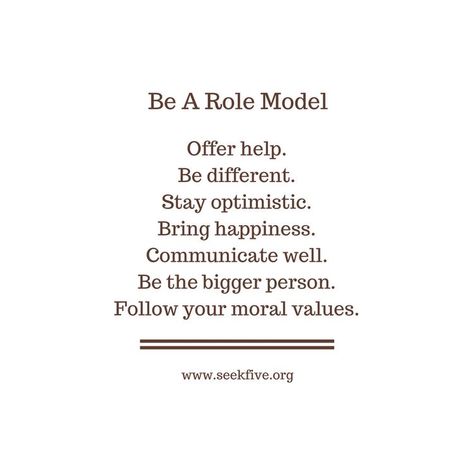 Positive Role Model Quotes, Role Model Quotes, Life Quotes Travel, English Help, Self Growth Quotes, Model Quotes, Influence People, Bigger Person, Moral Values