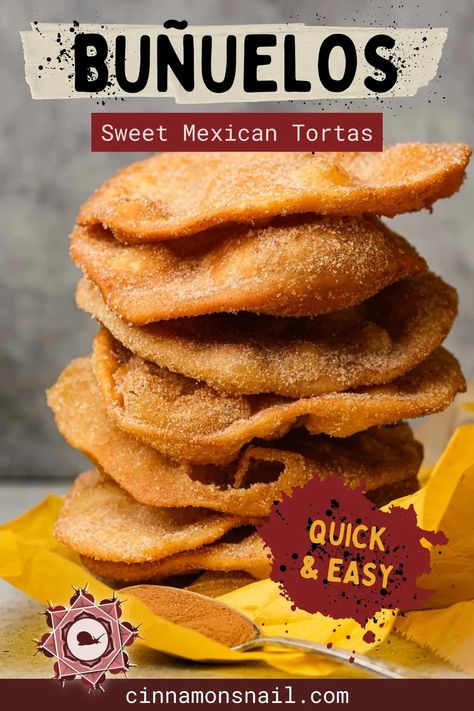 Easy Buñuelos Easy Bunuelos Recipe, Mexican Bunuelos Recipe, Mexican Tortas, Quick Vegan Desserts, Bunuelos Recipe, Traditional Mexican Desserts, Desserts Around The World, The Best Dessert, Snack Dip