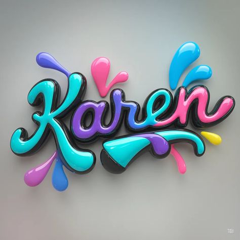 Cursive Letters, 3d Render, 3d Rendering, Room Designs, Gray Background, Abstract Shapes, Turquoise Blue, Bright Pink, Contrasting Colors