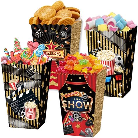 Movie Night Party Favors, Ticket Cinema, Movie Theater Party, Snack Bucket, Home Movie Theater, Cinema Party, Popcorn Containers, Movie Night Popcorn, Movie Popcorn