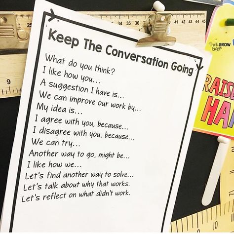 One of my must do activities during the first week of school is helping students communicate with each other effectively. These talking… 6th Grade Writing, High School English Classroom, First Week Of School, Classroom Management Strategies, Instructional Coaching, School Communication, English Classroom, Readers Workshop, High School English