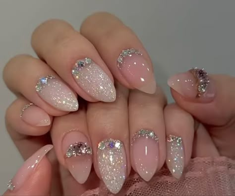 Wedding Acrylic Nails, Bridal Nails Designs, Engagement Nails, Wedding Nail Art Design, Bridal Nail Art, Beauty Nails Design, Fancy Nails Designs, Wedding Nail, Nail Art Wedding