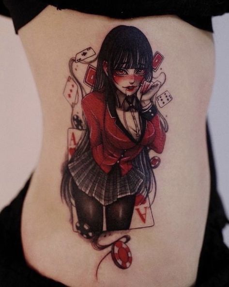 Yumeko Tattoo Ideas, Yumeko Tattoo, Womans Tattoo, Aesthetic Tattoo Ideas, Cute Foot Tattoos, The Best Aesthetic, Best Aesthetic, Anime Woman, Black Hair Blue Eyes