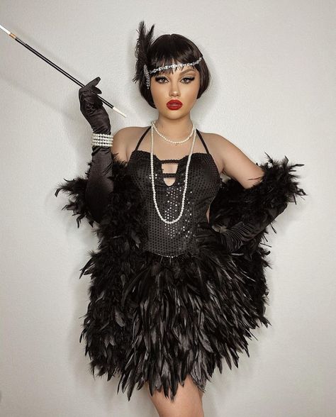 Las Vegas Theme Party Outfit, Cabaret Outfit Ideas, 1920 Party Outfit, 1920s Party Outfit, Cabaret Outfit, Moulin Rouge Outfits, Estilo Charleston, Great Gatsby Costume, Great Gatsby Prom