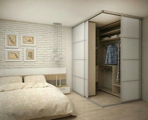 Apartemen Studio, Corner Wardrobe, Wardrobe Room, Closet Decor, Bedroom Closet Design, Bedroom Wardrobe, Dressing Room Design, Closet Designs, Wardrobe Design