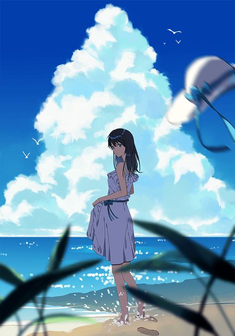 agas0924:  I am looking for summer Ive not seen once.#WoOF Anime Summer, Cyberpunk Anime, Wallpaper Animes, I Am Looking, 판타지 아트, Anime Artwork, Anime Background, Anime Scenery, 그림 그리기