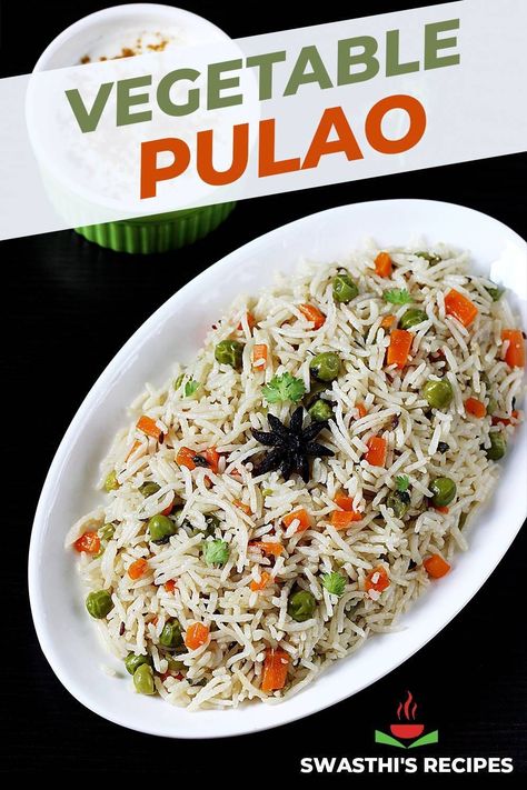 Pulao also known as veg pulao is a delicious one pot Indian dish made with rice, vegetables, spices and herbs. This basic rice pulao can be made in a pot, pressure cooker or instant pot with my easy recipe. Veg Pulav Recipe, Vegetable Rice Recipe, Veg Pulao Recipe, Vegetable Pulao Recipe, Vegetable Pulao, Pilau Rice, Veg Pulao, Refried Beans Recipe, Indian Lifestyle