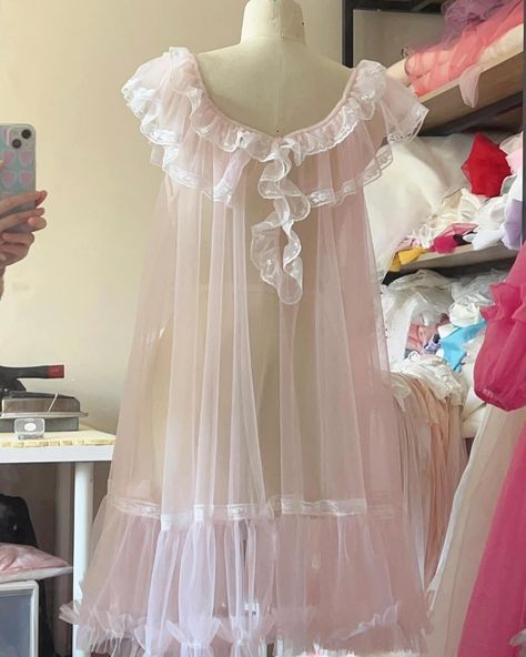 All pink 🎀 Babydoll Dress Nightwear, Outer Dress, Cute Sleepwear, Night Dress For Women, Corset Lingerie, Crop Top Sweater, Daily Dress, Babydoll Dress, Trending Dresses