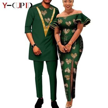 Stylish Matching African Outfits Couples | Couple Matching Outfits Clothing African - Africa Clothing - Aliexpress Couple Ankara Styles, Couple Traditional Outfits African, Couples Outfits For Pictures, Ankara Style For Men, African Outfits For Women, African Print Dresses For Women, Rastafari Art, Couples Dress, Couples African Outfits