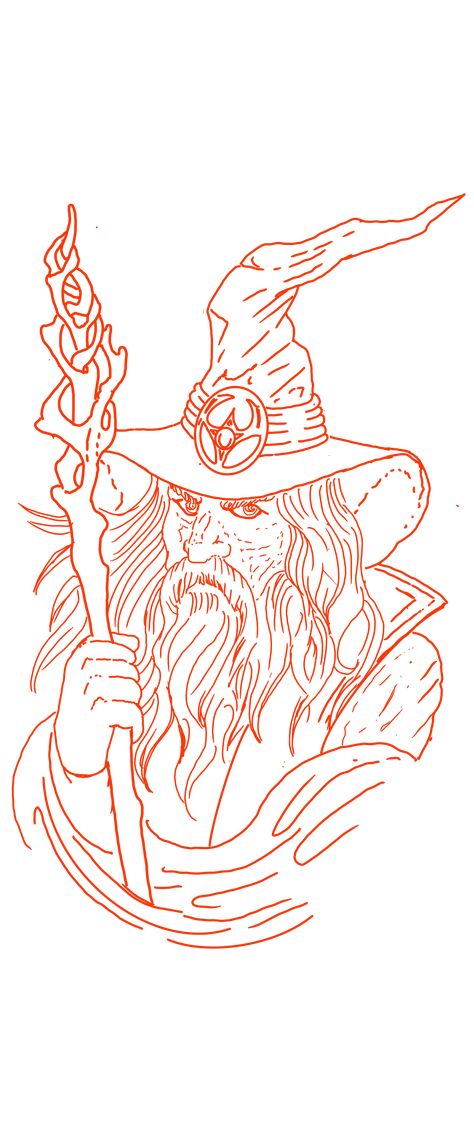 Wizard Tattoo Stencil, Thick Outline Tattoo, Wizard Tattoo Design, Wizard Drawings, Hip Hop Tattoo, Wizard Tattoo, Hourglass Tattoo, Lion Tattoo Design, Gorgeous Tattoos