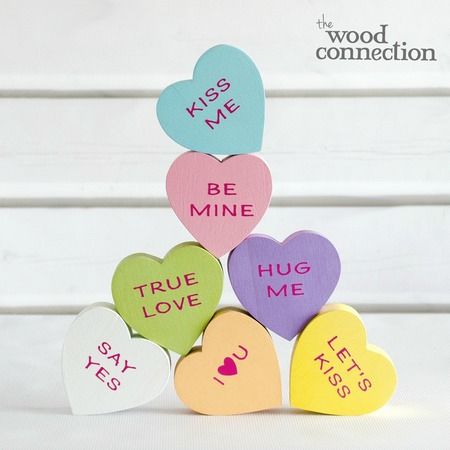 Wood Projects For Men, Diy Wood Projects For Men, Valentine Wood Crafts, Wood Connection, Unfinished Wood Crafts, Wood Crafting Tools, Conversation Hearts, Diy Holz, Wood Crafts Diy