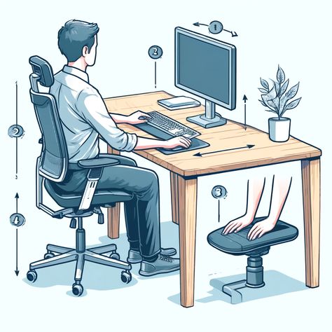 Ergonomic practices for long sitting hours Productivity At Work, Work Space, Collage, Health, Pins