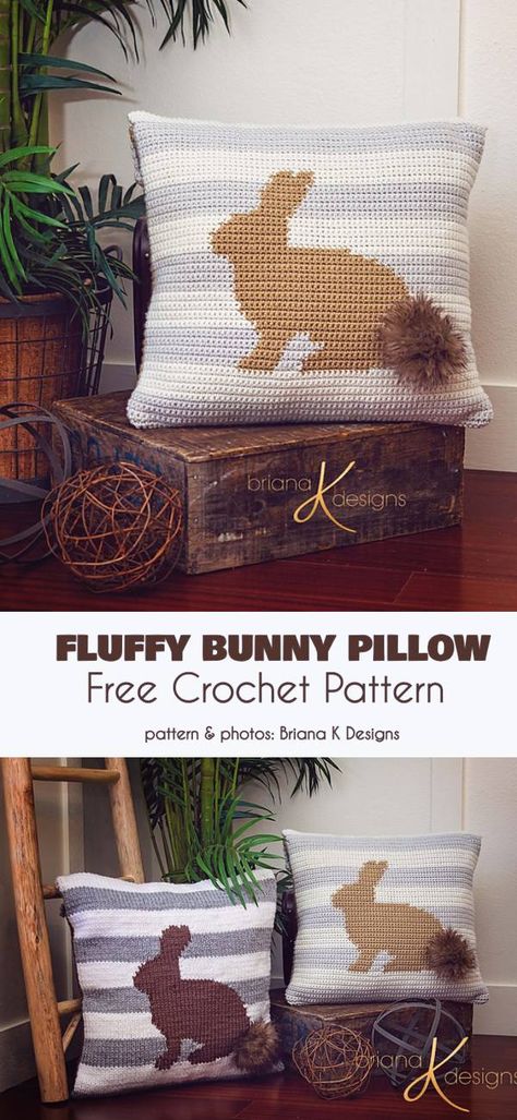 Fluffy Bunny Pillow Free Crochet Pattern Crochet Easter Patterns, Easter Patterns, Bunny Pillow, Cushion Cover Pattern, Ravelry Crochet, Pillow Covers Pattern, Easter Pillows, Crochet Easter, Crochet Cushion Cover