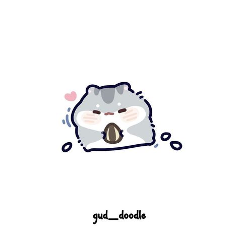 Hamster Art, Kawaii Hamster, Hamster Cartoon, A Hamster, Cute Cat Drawing, Cat Doodle, Cute Funny Cartoons, Cute Animal Drawings Kawaii, Little Doodles