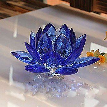 Amazon.com: Amlong Crystal 3 Inch Sapphire Blue Crystal Lotus Flower Feng Shui Home Decor with Gift Box: Home & Kitchen Navy Home Decor, Crystal Lotus, The Lotus Flower, Sette Nani, Feng Shui Home, Swarovski Crystal Figurines, Magical Jewelry, Crystal Figurines, Crystal Magic