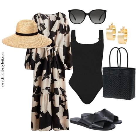 Chic and stylish poolside outfit. Comment SHOP below to receive a DM with the link to shop this post on my LTK ⬇ https://liketk.it/4JqwN Beach outfit | travel outfit | swimsuit | sandals | summer dress #ltkcanada #ltkswimwear #ltktravel Cabo Outfits, Poolside Dress, Beach Day Outfit, Poolside Outfit, Outfit Travel, Cute Modest Outfits, Summer Lookbook, Day Outfit, Beach Dress