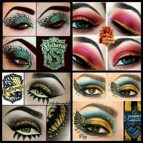 Harry Potter Themed Nails, Harry Potter Makeup Looks, Hogwarts Makeup, Harry Potter Eyeshadow, Maquillage Harry Potter, Make Up Cosplay, Harry Potter Makeup, Harry Potter Song, Harry Potter Nails