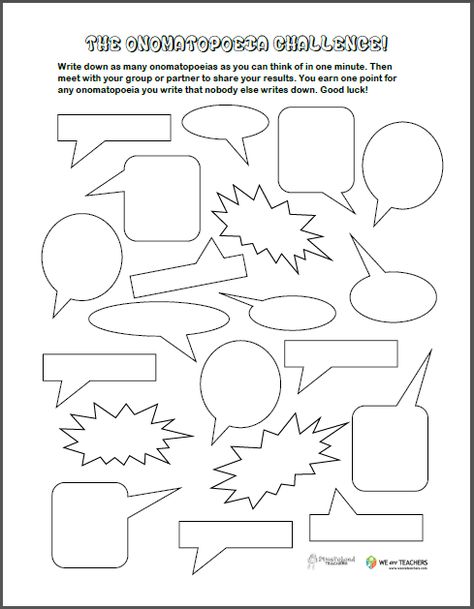 Onomatopeia Preview Onomatopoeia Activities, Fun Phonics Activities, Poetry Unit, 6th Grade Reading, Literary Elements, 6th Grade Ela, 4th Grade Reading, Teaching Language Arts, 3rd Grade Reading