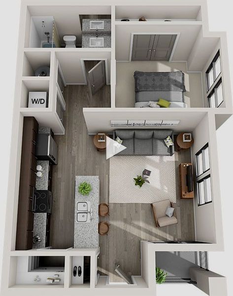 bloxburg small house layouts Small Apartment Floor Plans, Small Apartment Plans, Studio Apartment Floor Plans, Houses Bloxburg, 3d Floor Plan, Bloxburg Room, House Floor Design, Sims 4 House Design, Small Apartment Design