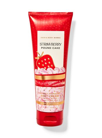 Strawberry Pound Cake, Bath & Body Works, Bath N Body Works, Pound Cake With Strawberries, Cream Butter, Body Hygiene, Bath And Body Works Perfume, Shower Skin Care, Bath And Body Care