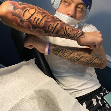 Mens Right Arm Tattoo, Like No Other Tattoo, Outta Sight Outta Mind Tattoo, Road 2 Riches Tattoo, Mbk Tattoo, Hood Tattoo For Men Forearm, Child Name Tattoo Ideas For Men, Arm Tattoo Black Men, Black Men Arm Tattoos