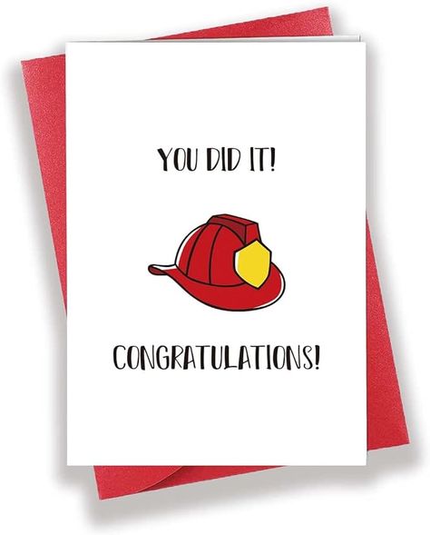 Amazon.com: Firefighter Graduation Congratulations Card, Unique College Congrats Graduation Card for Fire Academy Classmate Student : Electronics Firefighter Graduation, High School Graduation Cards, Fire Academy, Congratulations Images, Funny Graduation Cards, Graduation Congratulations, Firemen Gifts, Prime Colors, Graduation Funny