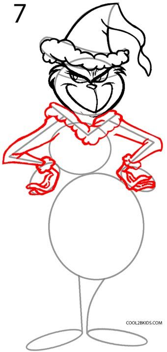 How to Draw the Grinch (Step by Step Pictures) | Cool2bKids How To Draw The Grinch Step By Step, The Grinch Drawing Easy, Funny Christmas Door Decorations, Grinch Door Decorations, Draw The Grinch, Funny Christmas Door, Grinch Door, Grinch Drawing, Grinch Coloring Pages