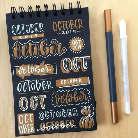 How To Write October In Calligraphy, October Title Ideas, Hand Lettering October, October In Cursive, September Hand Lettering, October Chalkboard Ideas, October Chalkboard Art Calendar, October Hand Lettering, October Handwriting