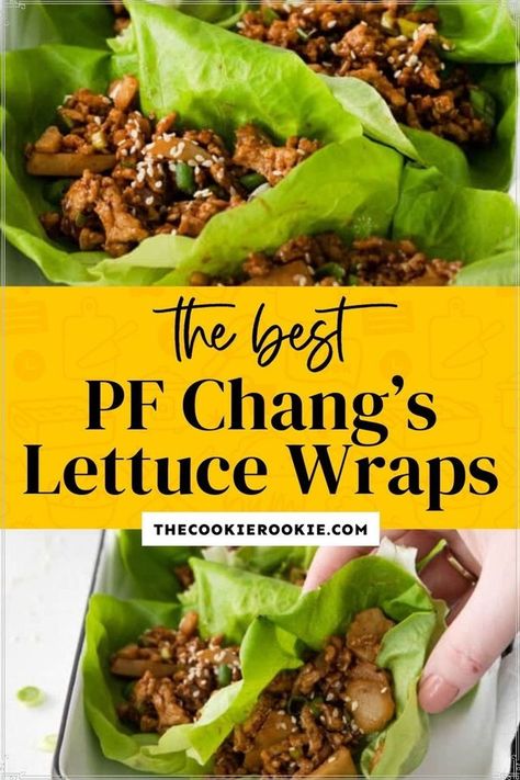 Prepare the perfect copycat version of PF Changs Lettuce Wraps with this simple, stress-free recipe. You need this fun and simple PF Changs Lettuce Wraps recipe in your life! Learn how to prepare a flavorful dish at home using simple ingredients, such as hoisin sauce, soy sauce, ground chicken, and butter lettuce. You can make these tasty appetizers with simple ingredients, such as ground chicken, grated ginger, and more. Pf Changs Lettuce Wraps Recipe, Changs Lettuce Wraps Recipe, Lettuce Wraps Pf Changs Recipe, Lettuce Wrap Sauce, Pf Changs Lettuce Wraps, Pf Changs Chicken Lettuce Wraps, Healthy Menu Plan, Vegetarian Lettuce Wraps, Tasty Appetizers