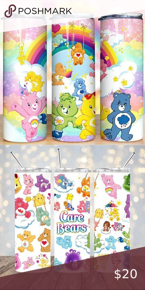 Care Bears Tumbler Care Bears, Stainless Steel Tumbler, Cold Drinks, Bears, The Social, Straw, Tumbler, Drinks, Closet