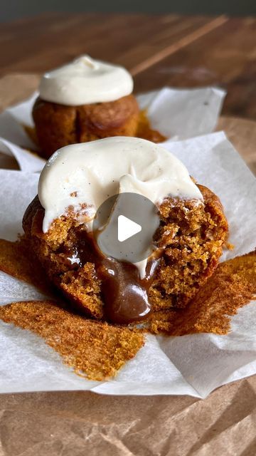 Kiley O'Donnell on Instagram: "BROWN BUTTER PUMPKIN CARAMEL LATTE CUPCAKES

Will never, ever get over this combo ✨ Recipe below OR comment ‘PUMPKIN’ to get the recipe sent to you 🤎

#Recipe Details (makes 12):
Brown Butter Pumpkin Cupcakes:
- 1/2 cup salted butter
- 1 1/2 cups all-purpose flour
- 2 tsp pumpkin pie spice (sub: cinnamon)
- 1 tsp baking powder 
- 1/2 tsp baking soda
- 1/4 tsp salt
- 1/2 cup brown sugar
- 1/3 cup maple syrup
- 2 eggs, room temp
- 1 cup pumpkin puree
- 1 shot (3 tbsp) espresso, room temp
- 2 tsp vanilla extract
Salted Caramel:
- 6 tbsp coconut oil, melted
- 1/2 cup smooth almond butter
- 3/4 cup maple syrup
- 3/4 tsp salt
Coffee Cream Cheese Frosting:
- 8 oz cream cheese, softened
- 1/4 cup salted butter, softened
- 2 cups powdered sugar
- 1/2 tsp vanilla bean Flourless Desserts, Cupcake Frosting Recipes, Pumpkin Roll Cake, Sweet Coffee, Halloween Baking, Caramel Latte, Pumpkin Caramel, Coffee Cream, Pumpkin Cupcakes