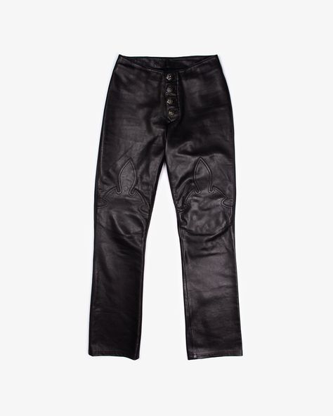 Chrome Hearts CHROME HEARTS FLEUR KNEE HEAVY LEATHER PANTS | Grailed Chrome Hearts Leather Pants, Chrome Hearts Pants, Chrome Hearts Leather, Suede Pants, Women's Bottoms, Heart Women, Chrome Hearts, Other Woman, Fashion Inspo Outfits