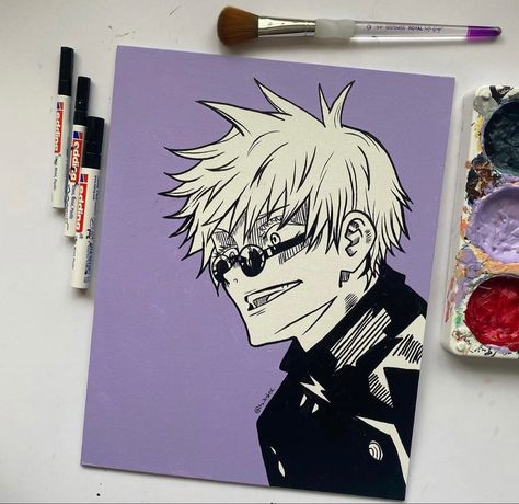 Drawing Painting Ideas, Painting Ideas On Canvas Aesthetic, Anime Canvas Painting, الفن الرقمي, Canvas Aesthetic, Pix Art, Anime Canvas Art, Canvas Painting Designs, Painting Ideas On Canvas