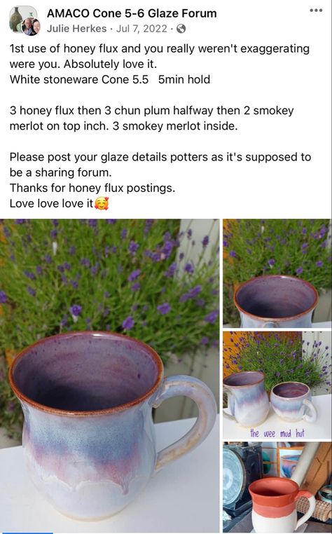 Glaze Combos Chum Plum Glaze Combinations, Pink Glaze Recipe, Pottery Colors, Ceramics Glazing, Pot Tree, Glaze Layering, Glazing Ideas, Glaze Combinations, Glaze Combos