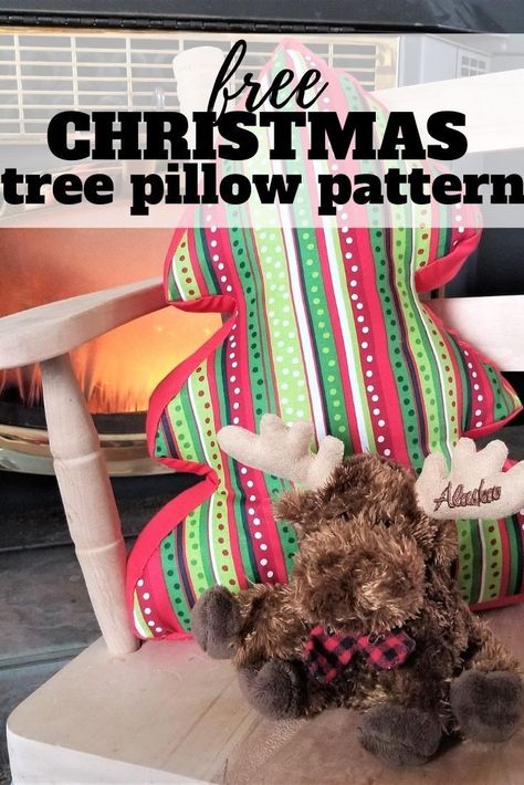 Stuffed Christmas Tree Patterns Free Printable, Diy Christmas Tree Pillow, Christmas Tree Pillow Diy Free Pattern, Christmas Tree Pillows Diy, Christmas Pillows Diy Sewing Projects, Christmas Tree Patterns Free Printable, Christmas Tree Pillow Pattern, Tree Pillow Pattern, Christmas Pillows To Make