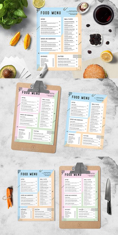 Summer Food Menu - Food Menus Print Templates Download here : https://graphicriver.net/item/summer-food-menu/21956541?s_rank=12&ref=Al-fatih #foodmenu #foodmenustemplate #flyerfood #design #promotion #template #printtemplates #restaurant  #bifold #trifold #premiumdesign #tabletent Summer Menu Design, Taqueria Design, Menu Design Restaurant, Minimalist Food, Menu Design Inspiration, College Guide, Cafe Menu Design, Menu Card Design, Food Menu Template