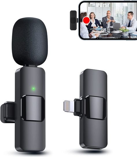 Iphone Microphone, Microphone For Recording, Mini Microphone, Computer Gadgets, Microphone Accessories, Lavalier Microphone, Wireless Transmitter, Phone Tripod, Iphone Video