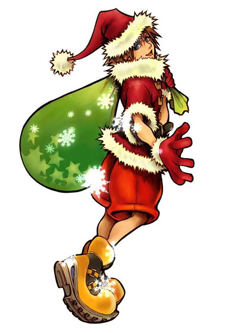 Christmas Sora on white Christmas Kingdom, Kingdom Hearts 1, Kingdom Hearts Wallpaper, Kingdom Hearts Fanart, Sora Kingdom Hearts, Kingdom Hearts Art, Kingdom Heart, Kingdom Hearts 3, Christmas Town