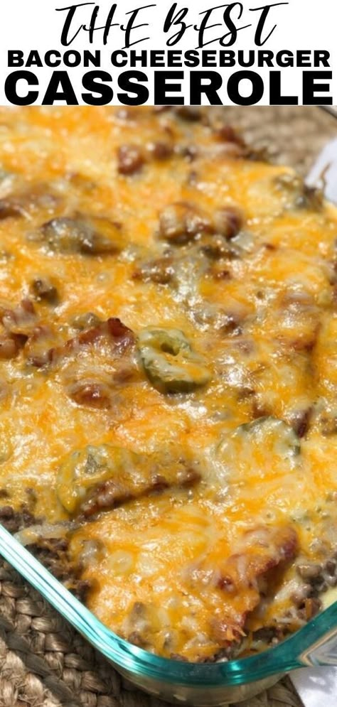 Keto Bacon Cheeseburger, Cheeseburger Casserole Recipe, Bacon Cheeseburger Casserole, Bacon Casserole, Keto Bacon, Cheeseburger Casserole, Low Carb Casseroles, Diet Recipes Easy, Best Bacon