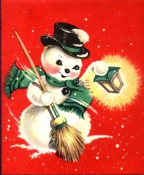 Snowman Illustration, Send Christmas Cards, Vintage Clipart, Christmas Snowmen, Vintage Snowman, Snow People, Vintage Christmas Greeting Cards, Season Greetings, Christmas Illustrations