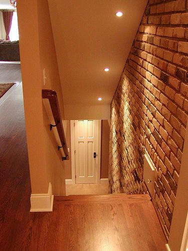 Explore Steve Kuhl's photos on Flickr. Steve Kuhl has uploaded 2268 photos to Flickr. Stairway Lighting Ideas, Basement Stair Lighting, Banister Ideas, Glass Hallway, Basement Stairway, Staircase Glass, Staircase Banister, Staircase Lighting Ideas, Basement Stairs Ideas