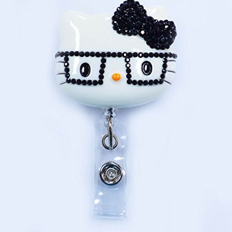 LOVEKITTY - 3D Nerd Hello Kitty Inspired Rhinestone Badge... https://smile.amazon.com/dp/B01IO3FNBK/ref=cm_sw_r_pi_awdb_t1_x_nj9lAb57S7G8M Nerd Hello Kitty, Nursing Badge, Black Office, School Supply Labels, Id Badge Reels, Kawaii Room, Name Badges, Ink Toner, Id Badge Holders